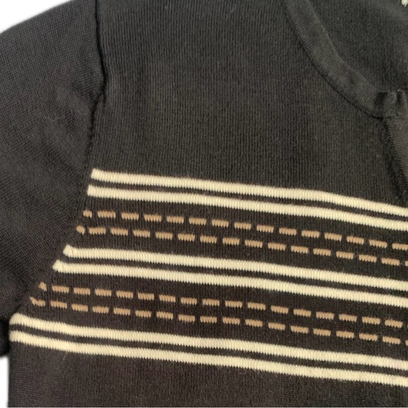 CHRISTOPHER BANKS | Short sleeve black & tan cardigan sweater, large - Picture 6 of 6